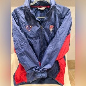 Nike - blue and red mens USA soccer windbreaker with hood